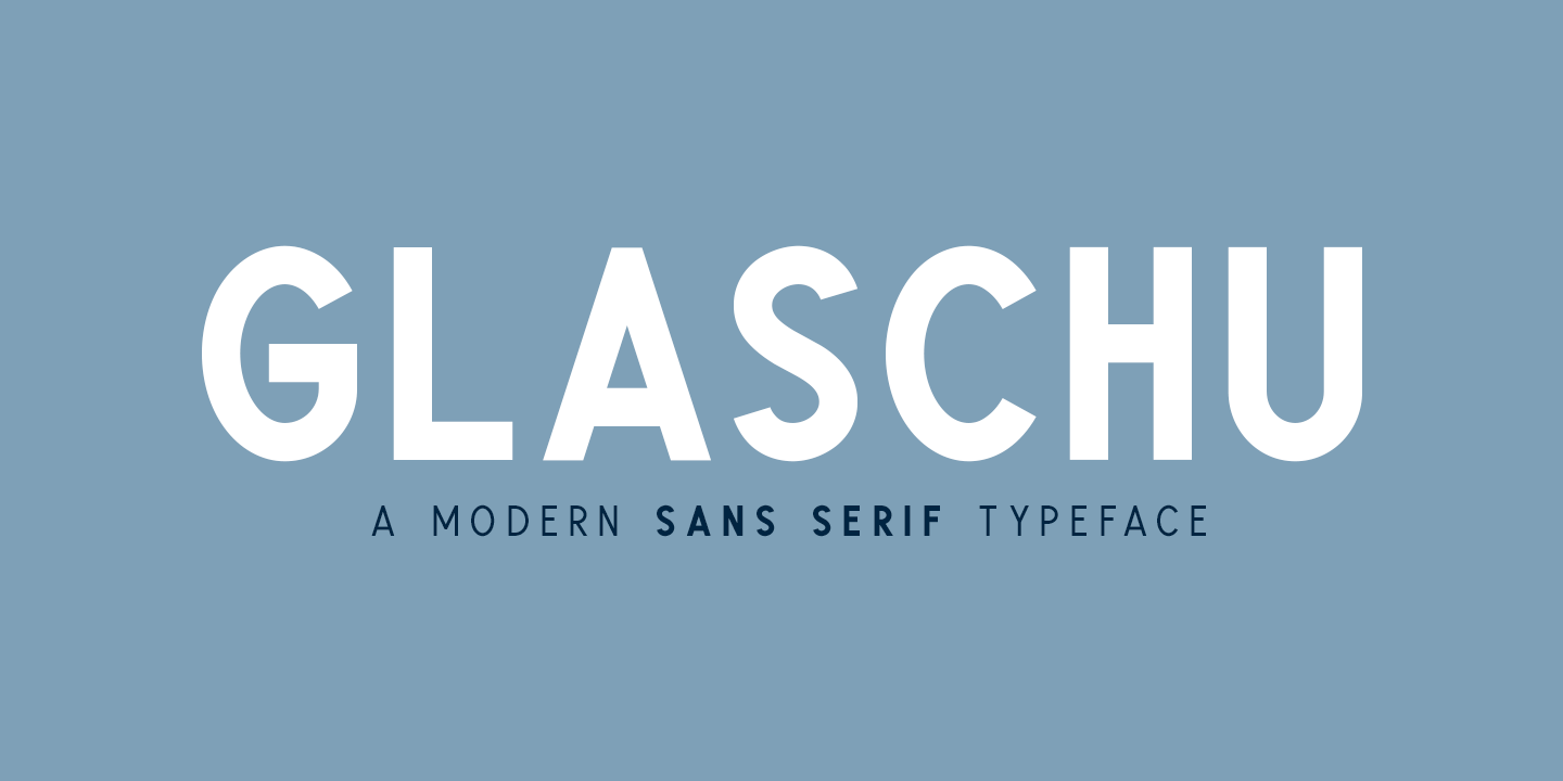 Beispiel einer Glaschu Bold-Schriftart